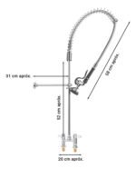 Grifería Extensible Acero Doble Temperatura Cocina Otten Plateado Brillante - Imagen 3