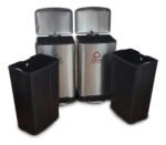 Tacho Contenedor Basura Doble Acero Con Pedal Otten 27 Lts Plateado - Imagen 3