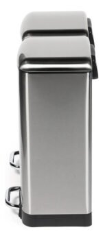 Tacho Contenedor Basura Doble Acero Con Pedal Otten 27 Lts Plateado - Imagen 5
