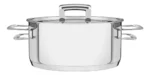 Cacerola Con Asas Acero Inoxidable Tramontina Brava 24 Cm Gris