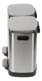 Tacho Contenedor Basura Doble Acero Con Pedal Otten Plateado - Imagen 5
