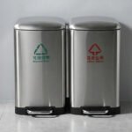 Tacho Contenedor Basura Doble Acero Con Pedal Otten 27 Lts Plateado - Imagen 7