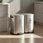 Tacho Contenedor Basura Doble Acero 100 Lts Reciclaje Otten Plateado - Imagen 4