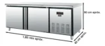 Freezer Horizontal Doble Puerta Bajo Mesada 400 Lts Otten - Imagen 2