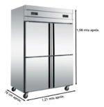 Freezer Vertical 4 Puertas Otten 1000 Lts Otten Plateado - Imagen 2