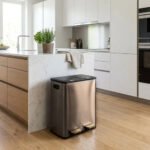 Tacho Contenedor Basura Doble Acero Con Pedal Otten 27 Lts Champagne