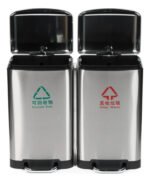 Tacho Contenedor Basura Doble Acero Con Pedal Otten 18 Lts Plateado - Imagen 6