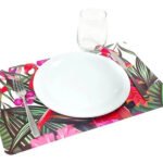 Juego Set X 4 Individual De Mesa Rectangular Plastico 43 Cm Color Flamenco