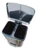 Tacho Contenedor Basura Doble Acero Con Pedal Otten 40 Lts Plateado - Imagen 5