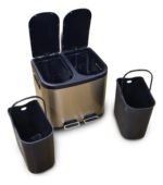 Tacho Contenedor Basura Doble Acero Con Pedal Otten 20 Lts Gold - Imagen 3