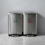 Tacho Contenedor Basura Doble Acero Con Pedal Otten 18 Lts Plateado - Imagen 3