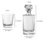 Set X 7 Piezas Para Whisky Vasos Y Licorera Otten 750 Ml Transparente - Imagen 2