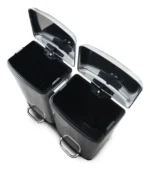 Tacho Contenedor Basura Doble Acero Con Pedal Otten 27 Lts Plateado - Imagen 4