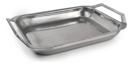 Plancheta Plancha Acero Inoxidable Profunda C/asa 1 Hornalla Plateado