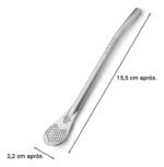 Bombilla Para Mate Plana Acero Inoxidable 15 Cm Otten Plateado - Imagen 2