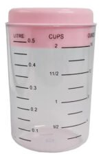 Juego Set Vaso Medidor Con Cucharas Plastico Repostería Rosa Pálido - Imagen 4