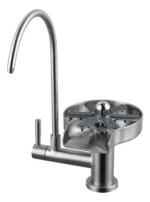 Grifería Monocomando De Cocina Con Lavacopas Acero Otten Plateado Cepillado