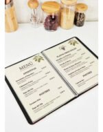 Menu Carta Bistro Ecocuero Simil Madera Playero Marron Marrón - Imagen 2