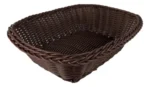 Panera Trenzada Plastico Oval Calidad Premium 27 Cm Color Marrón Lisa - Imagen 3