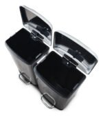 Tacho Contenedor Basura Doble Acero Con Pedal Otten 18 Lts Plateado - Imagen 9