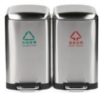 Tacho Contenedor Basura Doble Acero Con Pedal Otten 27 Lts Plateado - Imagen 6