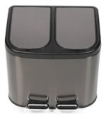 Tacho Contenedor Basura Doble Acero Con Pedal Otten 20 Lts Black - Imagen 6