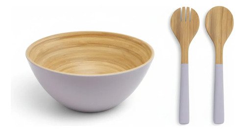 D_833396-MLA107946751633_032026-O Bowl Ensaladera De Bambu Con Utensilios Carol 25 Cm Blanco - Imagen 1