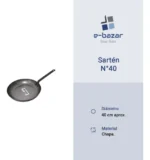 Sarten Planchuela De Chapa Mango Largo Lozafer 40cm Gris Oscuro - Imagen 8