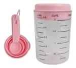 Juego Set Vaso Medidor Con Cucharas Plastico Repostería Rosa Pálido - Imagen 6