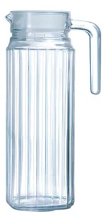 Jarra De Vidrio Con Tapa Y Asa 1 Litro Quadro Luminarc Transparente
