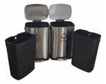 Tacho Contenedor Basura Doble Acero 100 Lts Reciclaje Otten Plateado - Imagen 3