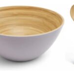 Bowl Ensaladera De Bambu Con Utensilios Carol 30 Cm Blanco
