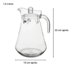 Jarra Con Tapa Acrilico Reforzado Transparente 1500 Ml Blanco - Imagen 2