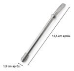 Bombilla Mate Plana Resorte Acero Inoxidable 16 Cm Otten Plateado - Imagen 2