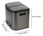 Tacho Contenedor Basura Doble Acero Con Pedal Otten 20 Lts Black - Imagen 2