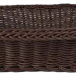 Panera Trenzada Plastico Oval Calidad Premium 27 Cm Color Marrón Lisa