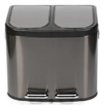 Tacho Contenedor Basura Doble Acero Con Pedal Otten 20 Lts Black - Imagen 5