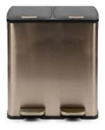 Tacho Contenedor Basura Doble Acero Con Pedal Otten 27 Lts Champagne - Imagen 5