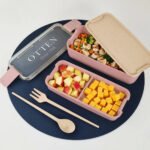 Lunchera Taper Doble Para Vianda Comida Con Cubiertos Otten Rosa