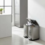 Tacho Contenedor Basura Doble Acero Con Pedal Otten 18 Lts Plateado