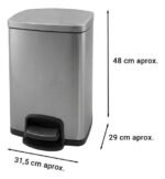 Tacho Contenedor De Basura Acero Con Pedal Otten 20 Lts Plateado - Imagen 2