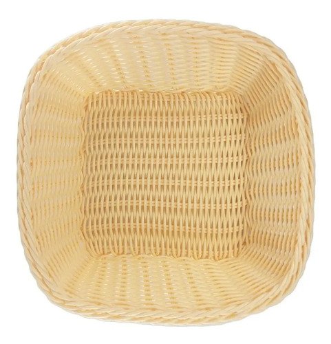 D_926620-MLA110037151774_042026-O Panera Trenzada Plastico Cuadrada Calidad Premium 23 Cm Color Crema Lisa - Imagen 1