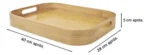 Bandeja Rectangular De Servir Desayuno Bambu Otten 40 X 28 Marrón Claro - Imagen 2