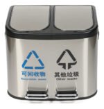 Tacho Contenedor Basura Doble Acero Con Pedal Otten 20 Lts Plateado - Imagen 4