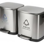 Tacho Contenedor Basura Doble Acero Con Pedal Otten Plateado