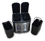 Tacho Contenedor Basura Doble Acero Con Pedal Otten 20 Lts Plateado - Imagen 3