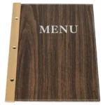 Menu Bistro Ecocuero Simil Madera Con Lomo Pvc Otten Marrón Oscuro