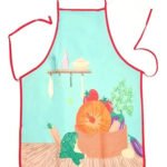 Delantal De Cocina Plástico Con Pechera Color Verde Claro Estampado