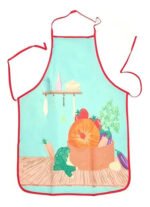Delantal De Cocina Plástico Con Pechera Color Verde Claro Estampado