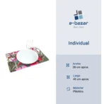Juego Set X 4 Individual De Mesa Rectangular Plastico 43 Cm Color Flamenco - Imagen 2